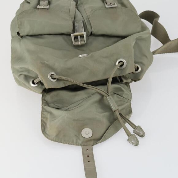 PRADA Backpack Nylon Beige Silver Auth 156861 display picture 1